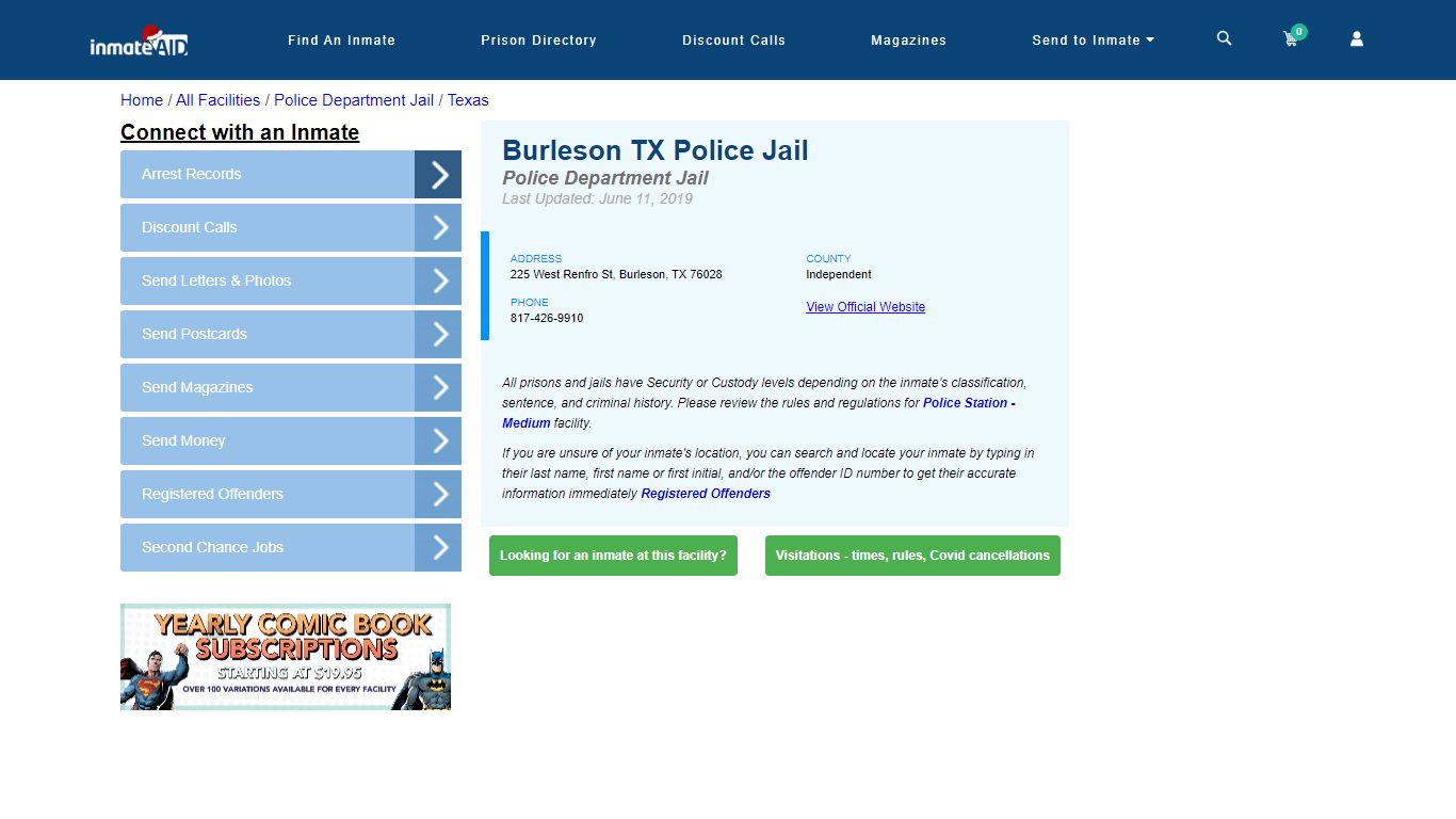 Burleson TX Police Jail & Inmate Search - Burleson, TX