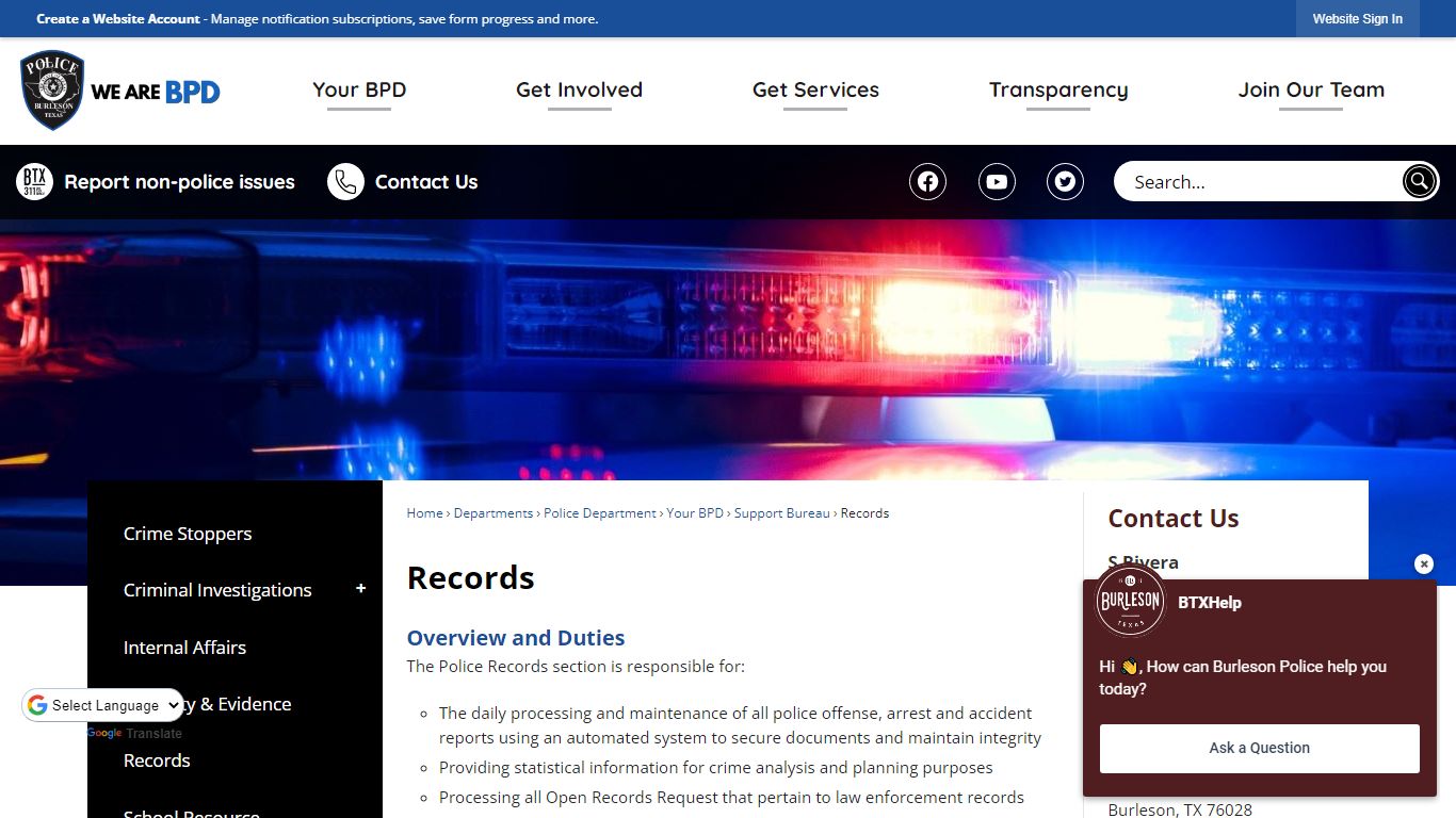 Records | Burleson, TX - Official Website