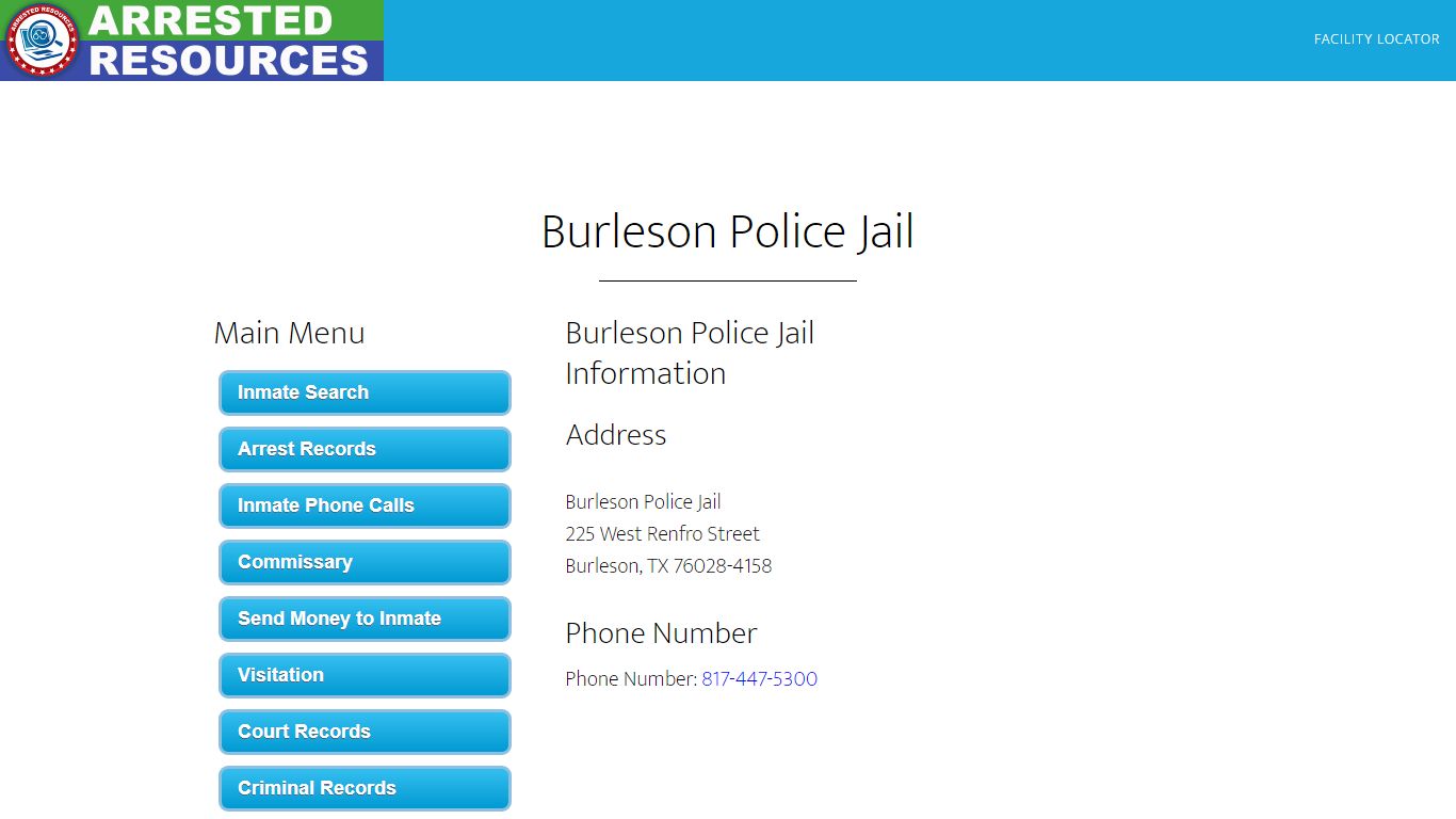 Burleson Police Jail - Inmate Search - Burleson, TX - Arrested Resources